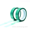 PET Silicone Non Adhesive Green Polyester Tape